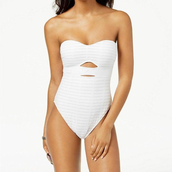 Kenneth Cole Off The Grid Cutout One-Piece White - Picture 1 of 2